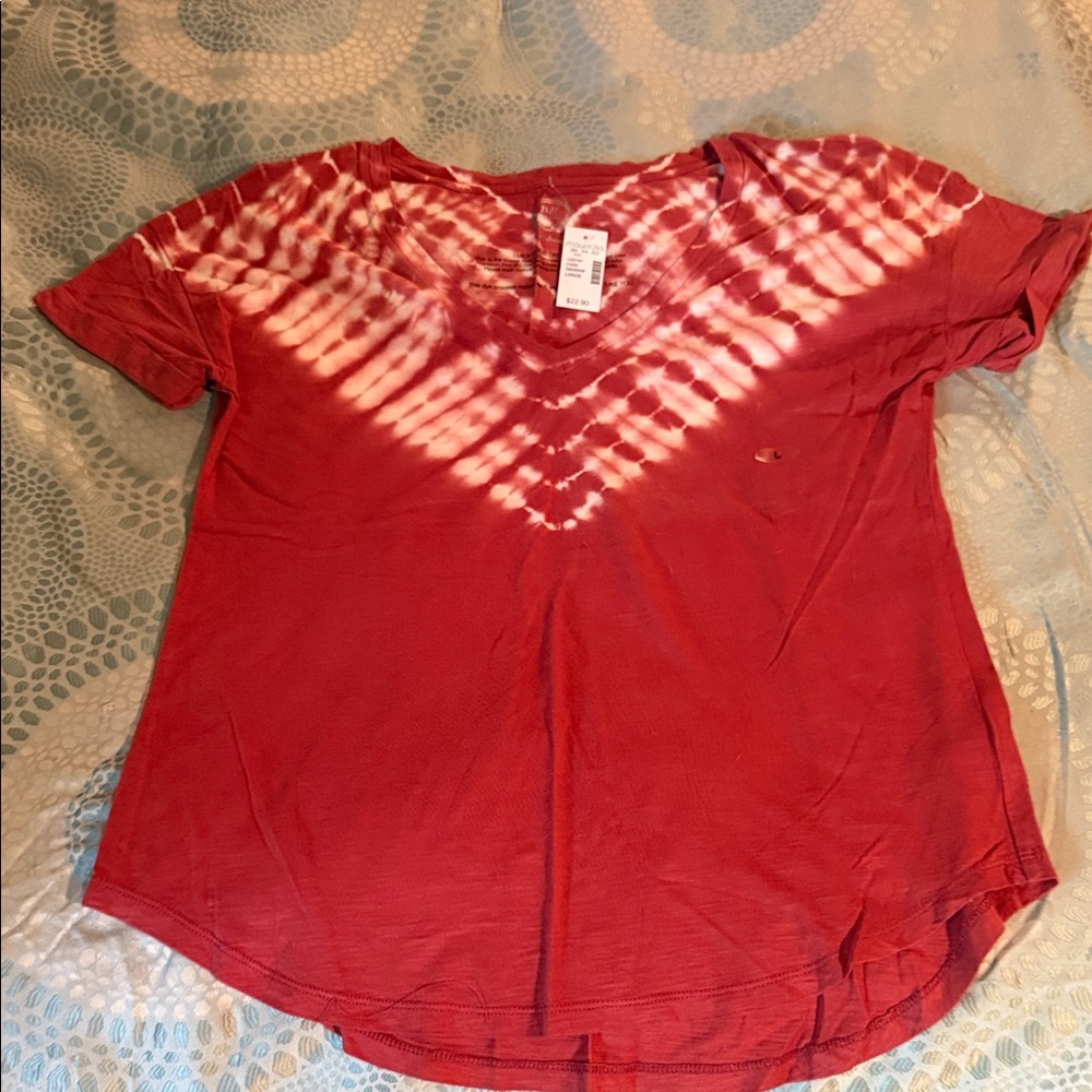 Maurices 24/7 Women's Red Tie-Dye Top